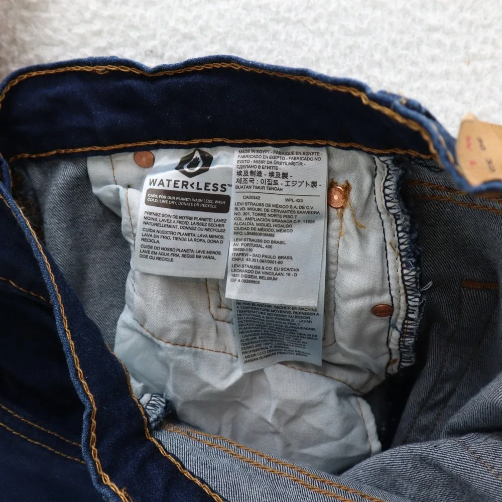 Levis 501 Jeans Mens 30x32 Blue Original Button Fly Stretch Denim Grunge 90s Y2K
